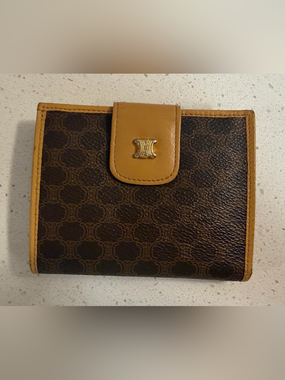 Vintage CÉLINE Macadam Triomphe Kiss-Lock Wallet